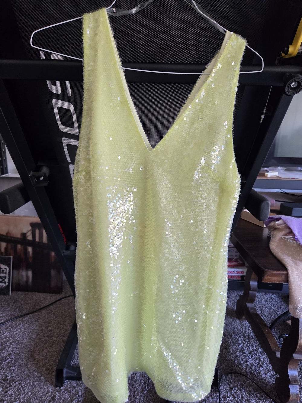 a new day Lime Sequin Mini Dress
